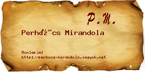 Perhócs Mirandola névjegykártya
